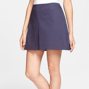 TORY Burch Klarissa Navy Blue Pleated Mini Skirt